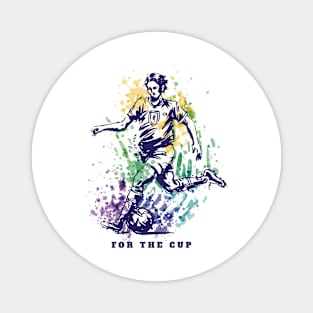 Colorful world cup soccer player Magnet